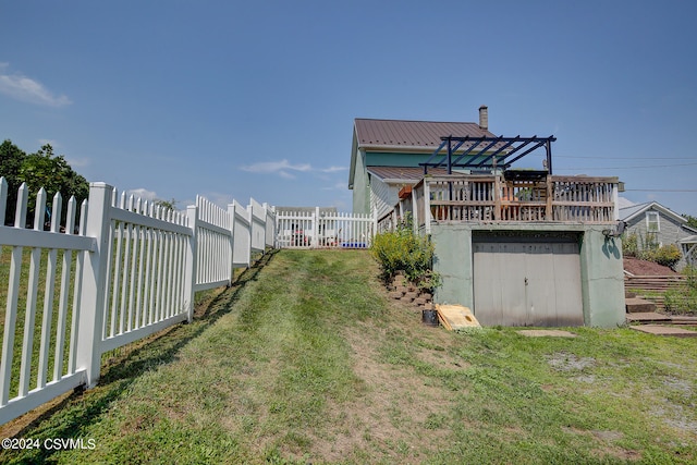 exterior space featuring a pergola