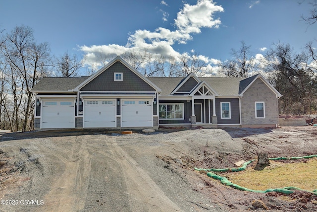 view of front of house with a garage