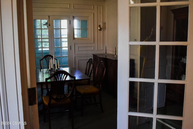 view of dining area