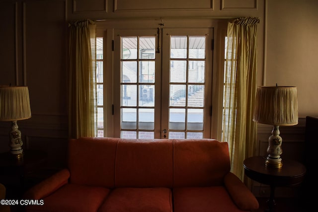 living room featuring a wealth of natural light