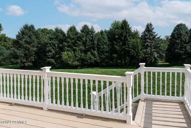 deck with a lawn