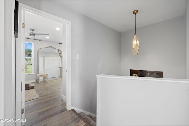 hall featuring hardwood / wood-style floors