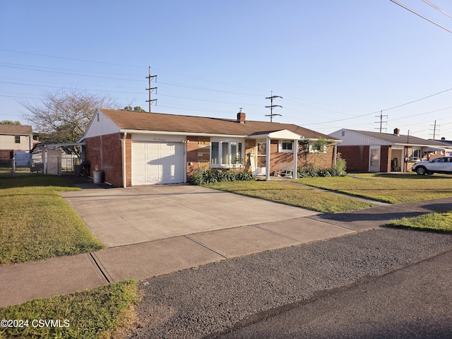 1000 E 6th St, Berwick, PA 18603 - single story home featuring fence, a garage, brick siding, a front lawn, and driveway