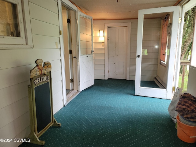 interior space featuring plenty of natural light and carpet