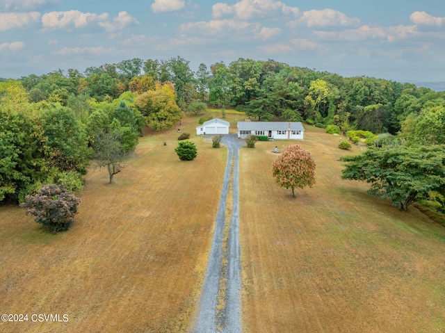 bird's eye view featuring a rural view