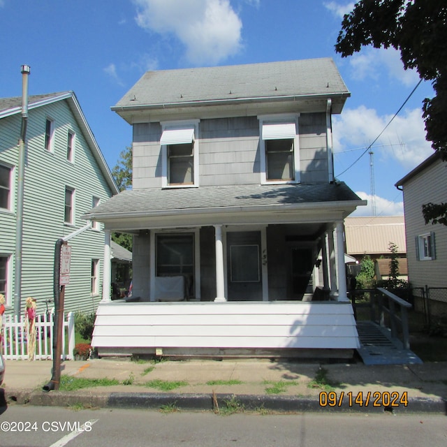 view of front of home featuring covered porch