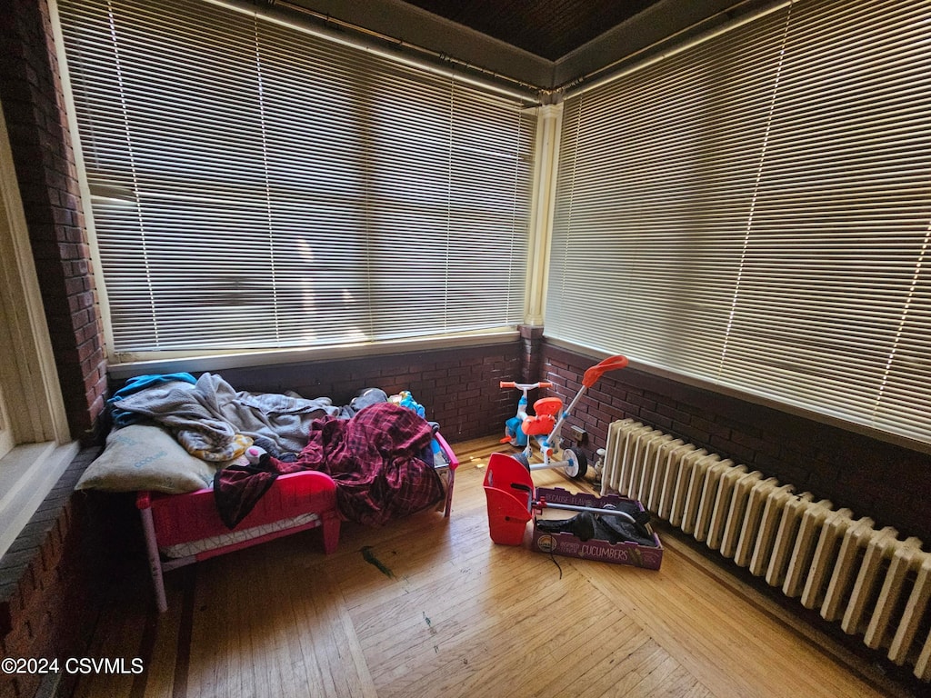 sunroom with radiator