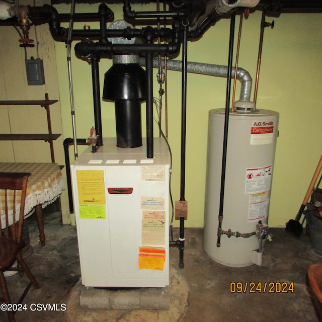 utilities featuring gas water heater