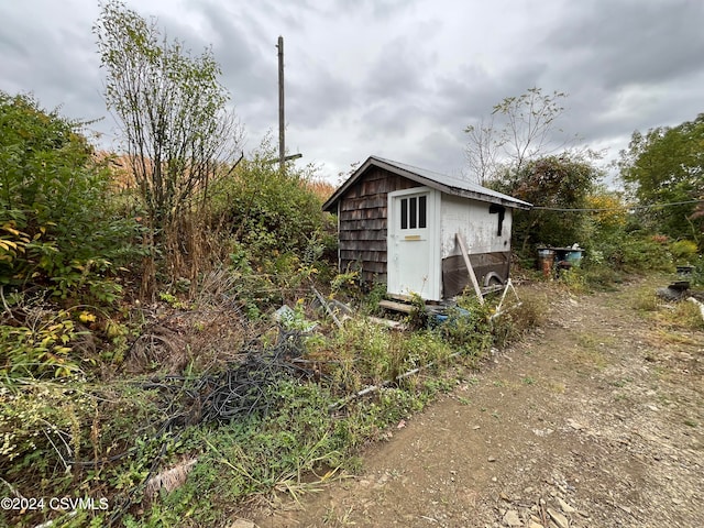 view of shed