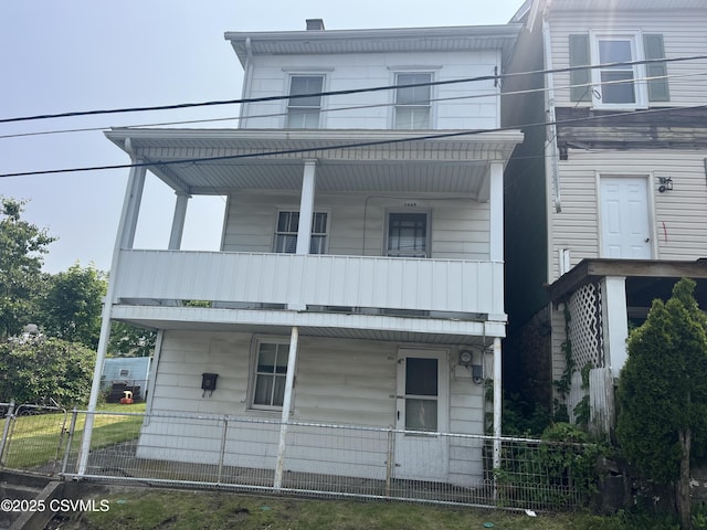 1442 Hemlock St, Coal Township, PA 17866 - view of front of home featuring a balcony and a porch