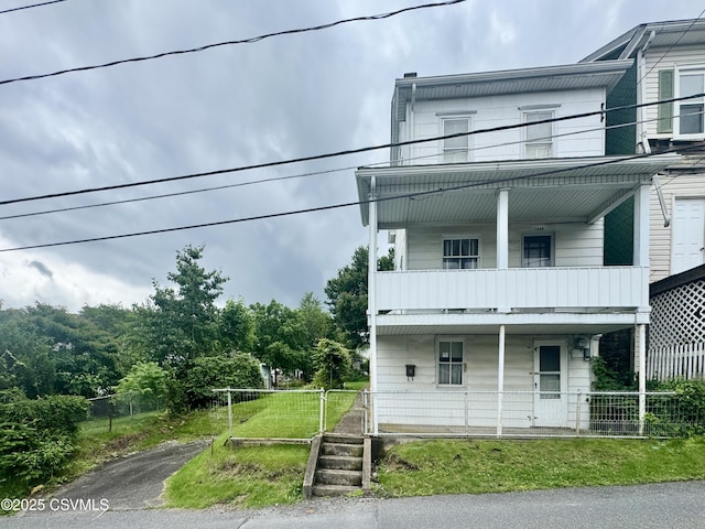 1442 Hemlock St, Coal Township, PA 17866 - view of property with a balcony and a porch
