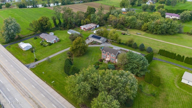 aerial view featuring a rural view