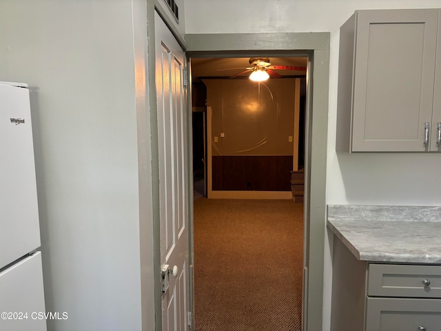 corridor with carpet flooring