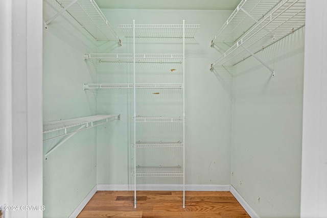 walk in closet featuring hardwood / wood-style flooring