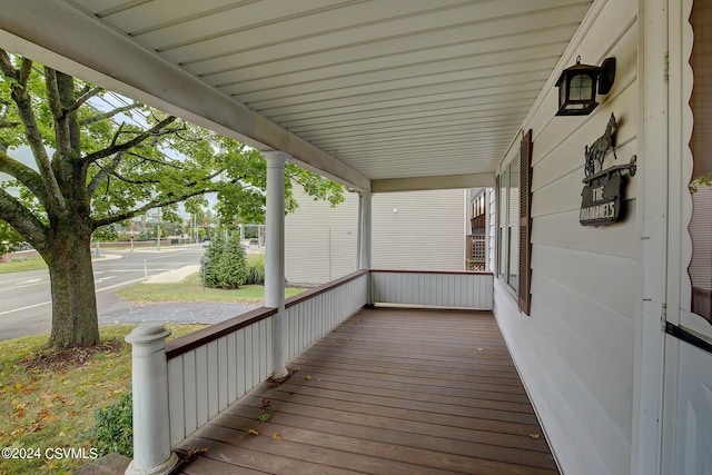 deck with covered porch