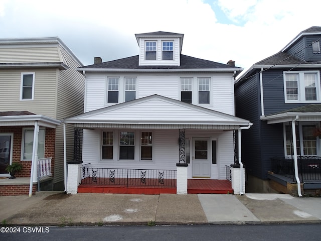 view of front of home with a porch