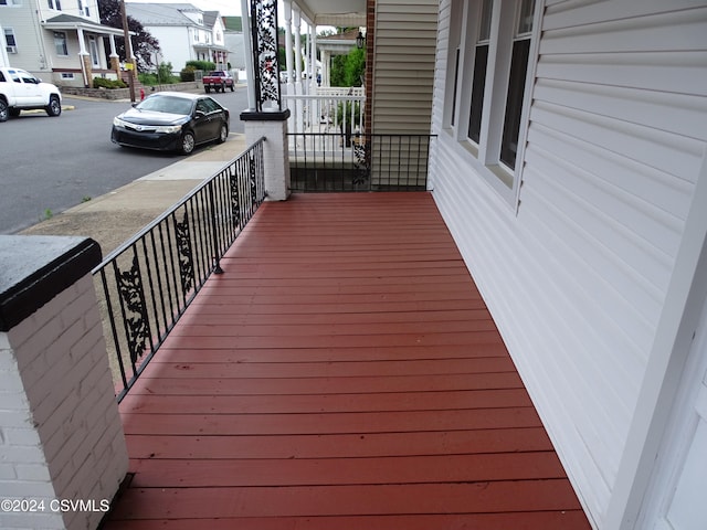 deck featuring a porch