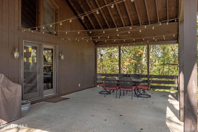 view of patio with outdoor dining space