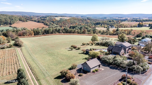 bird's eye view featuring a rural view