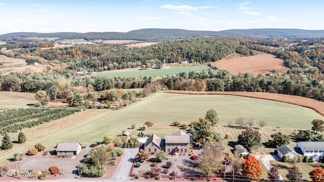 aerial view featuring a rural view