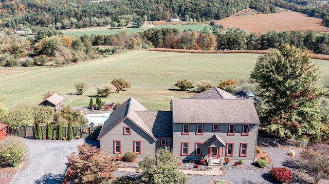 bird's eye view with a rural view