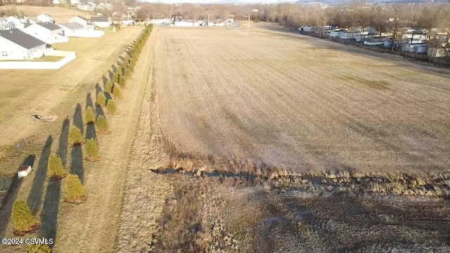 aerial view with a rural view