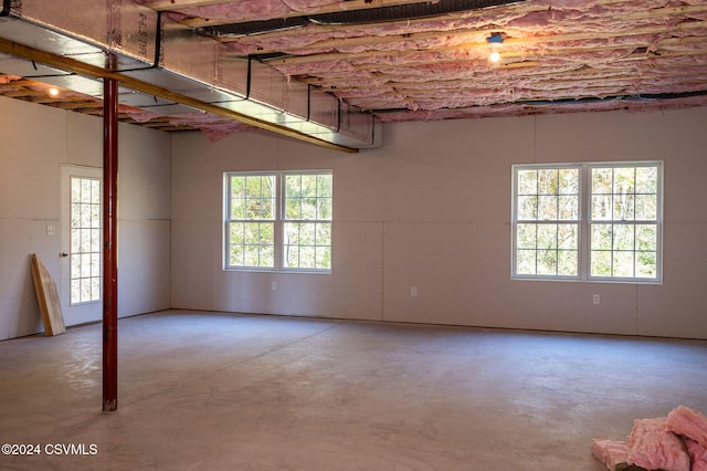 basement with a wealth of natural light