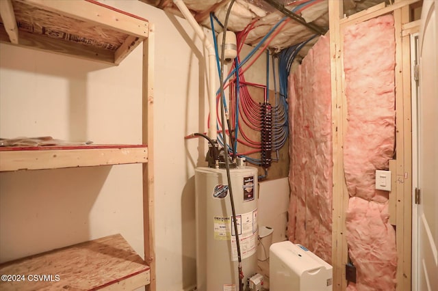 utility room with water heater