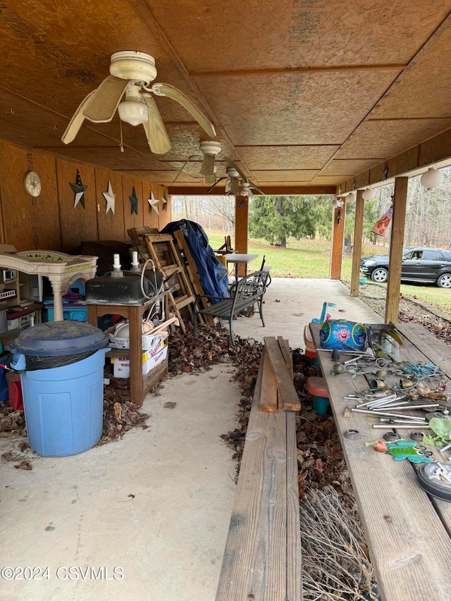 view of patio / terrace with ceiling fan