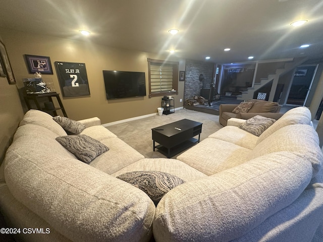 view of carpeted living room