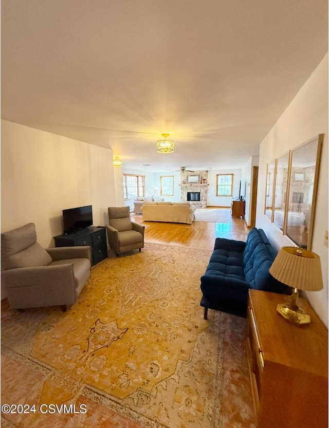 living room featuring hardwood / wood-style floors