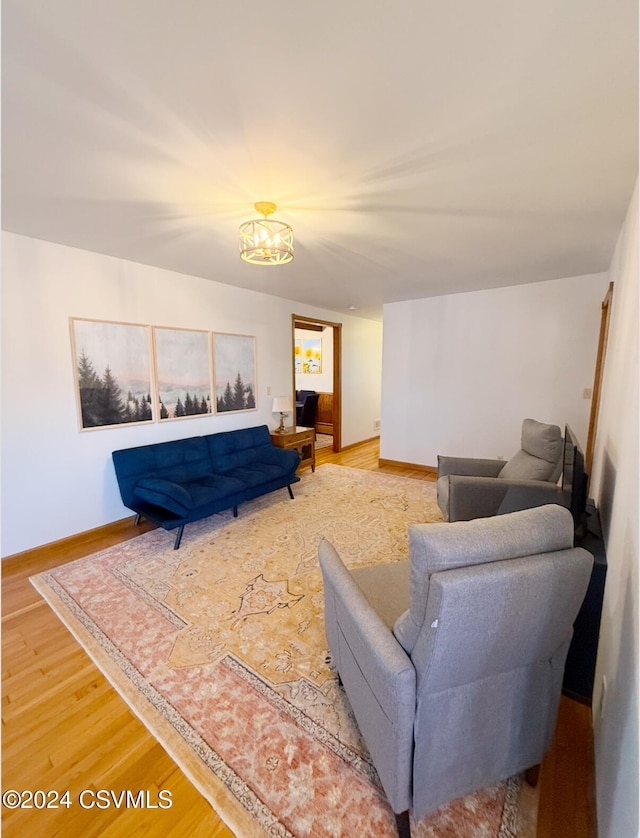 living room with wood-type flooring