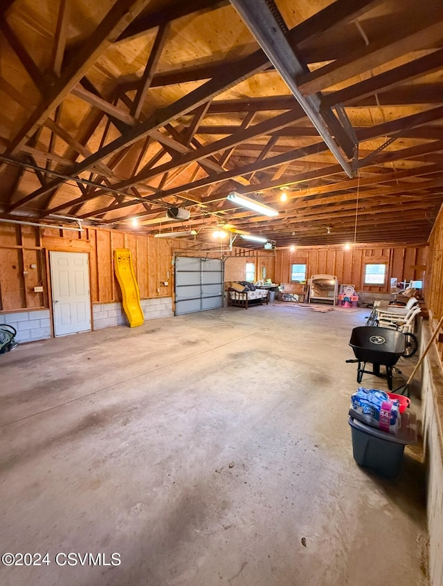 garage featuring a garage door opener