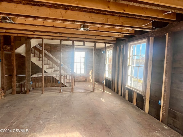 basement featuring a wealth of natural light