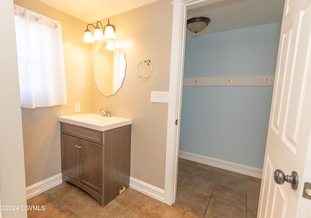 bathroom featuring vanity and tile patterned floors