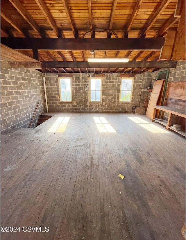 view of unfinished attic