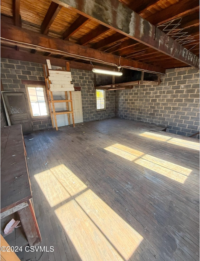 view of unfinished attic