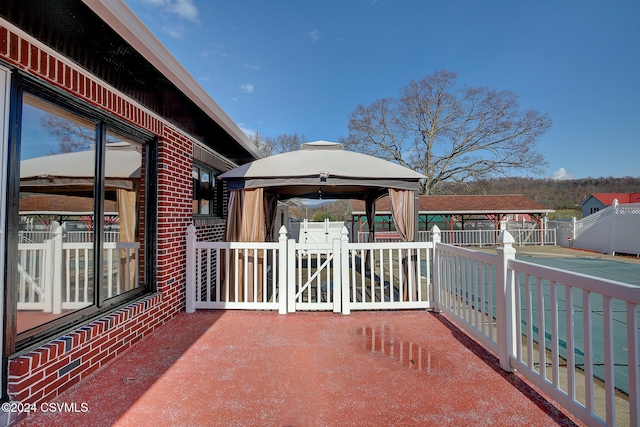 view of patio / terrace with a gazebo