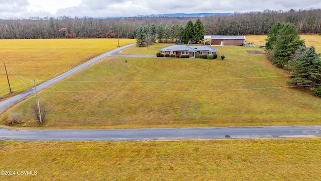 aerial view with a rural view