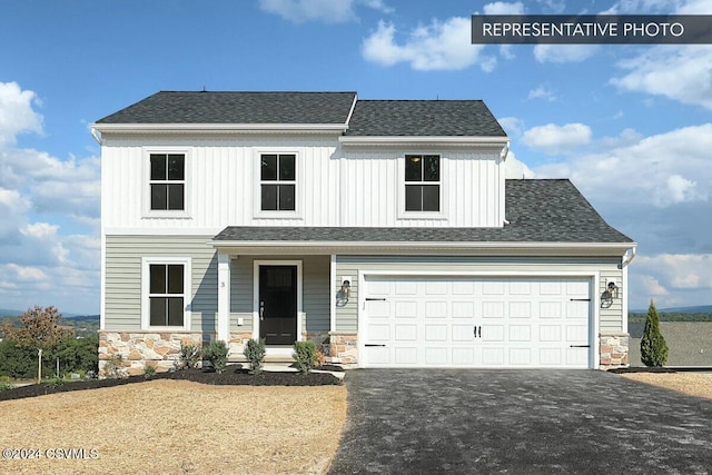 view of front facade featuring a garage