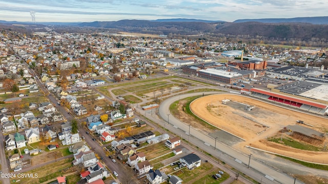 aerial view with a mountain view