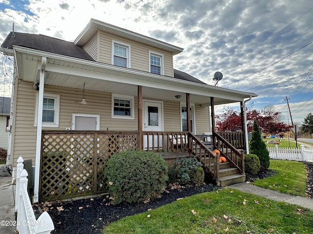 view of front of house featuring covered porch