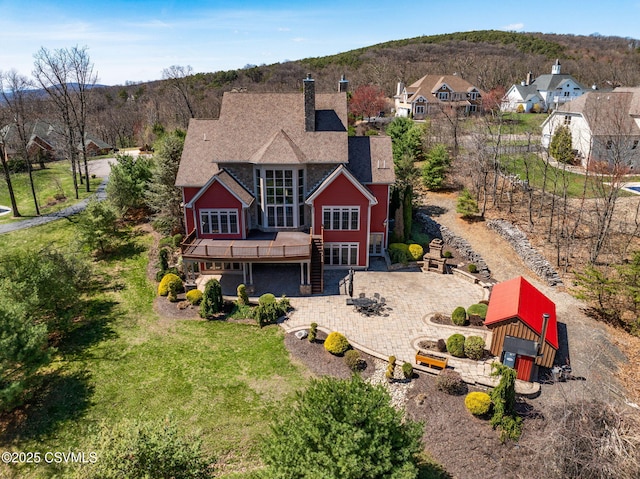 bird's eye view with a residential view