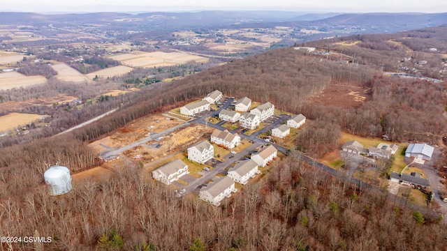 bird's eye view with a mountain view