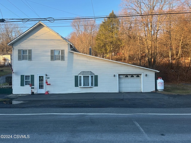 exterior space with a garage