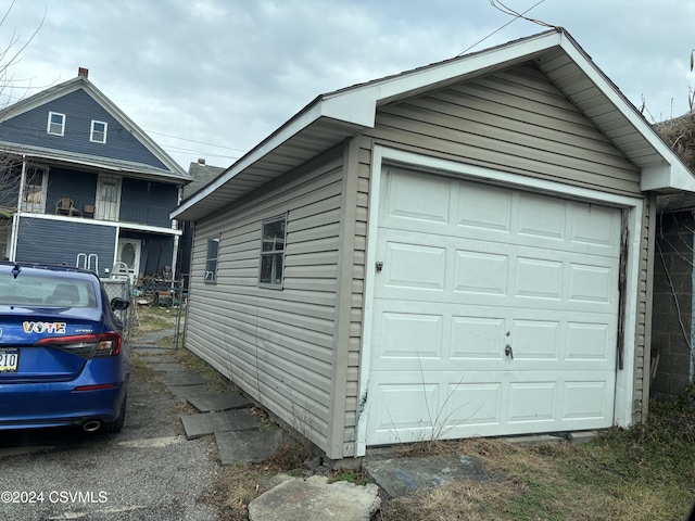 view of garage