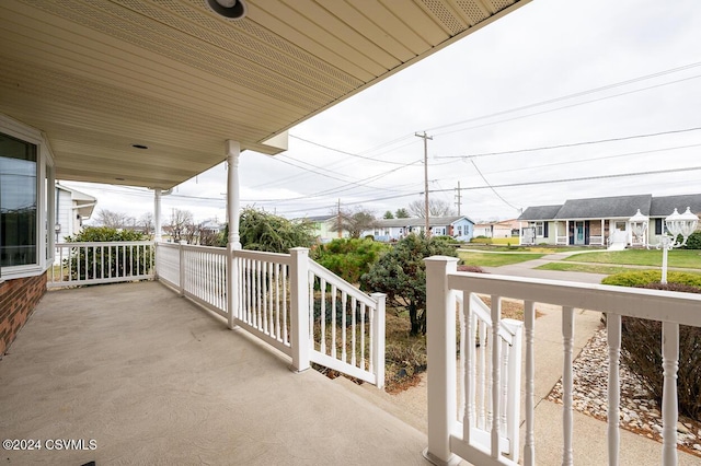 balcony featuring a porch