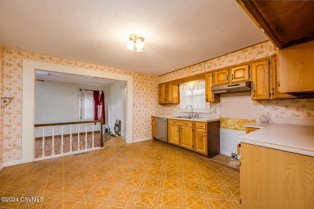 kitchen featuring stainless steel dishwasher and sink