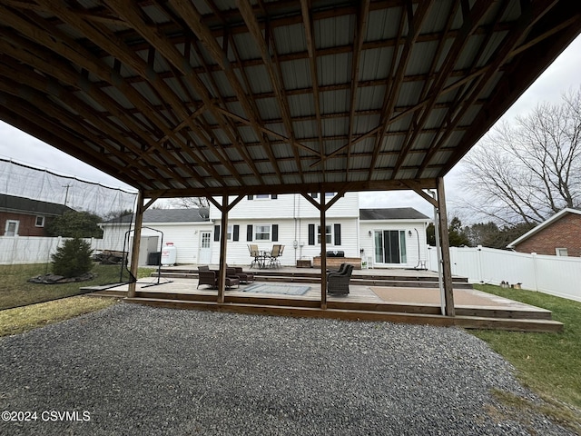 exterior space featuring a wooden deck