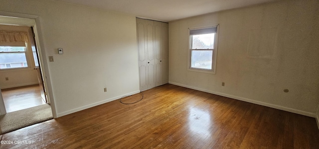 unfurnished bedroom featuring light hardwood / wood-style floors